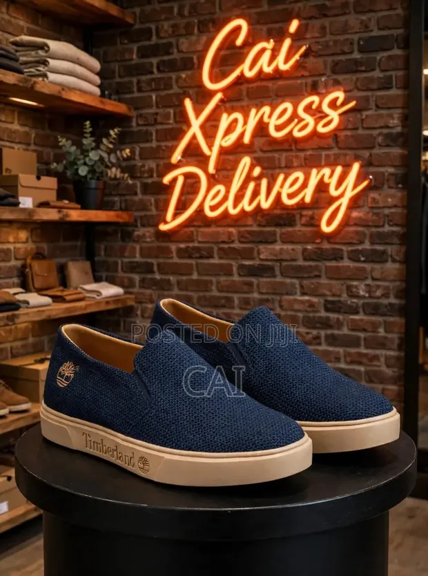 Timberland Blue/Brown Knitted Slip-on Casual Sneakers - 1