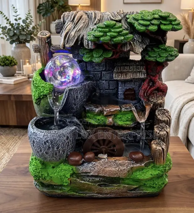 Table Top Waterfall Fountain with LED Ball - 1