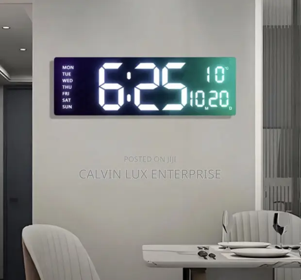 LED Clock with Date and Temperature - 1