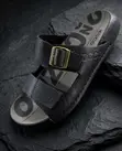 Men's Classic Black Ecco Double-Strap Leather Sandals - 1