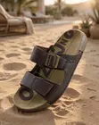 Original Men's Dark Brown Ecco Double-Strap Leather Sandals - 1