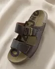 Original Men's Dark Brown Ecco Double-Strap Leather Sandals - 2
