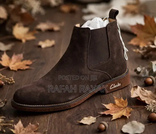 Men's Clarks Dark Brown Suede Chelsea Boots - 1