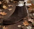 Men's Clarks Dark Brown Suede Chelsea Boots - 1