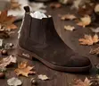 Men's Clarks Dark Brown Suede Chelsea Boots - 2