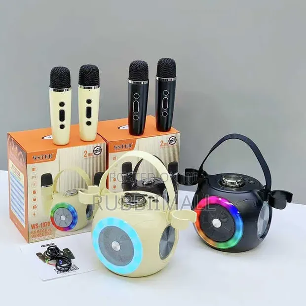 WSTER WS-1970 Portable Wireless Karaoke Speaker with 2 Mics - 1