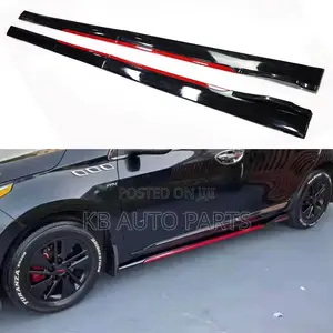 Universal Car Side Skirts - Gloss Black & Red
