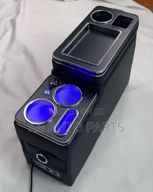Armrest Box Center Console with LED, Wireless Charging, Cupholders, USB - 1