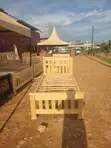 Barcode Bed 3x6 - Natural Musambya Wood - 1