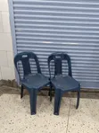 Navy Blue Plastic Chairs - 2