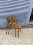 Slatted Back Outdoor Dining Chairs (Plastic) - 2