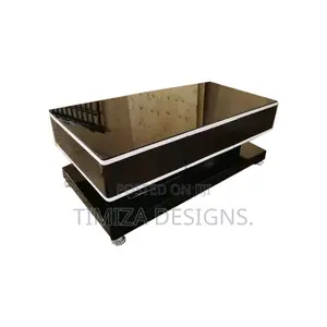 Black Center Table with White Strips