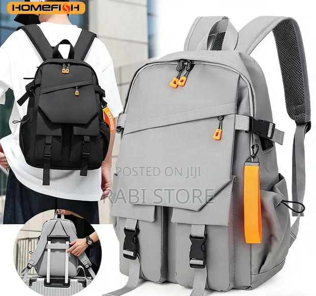 Unisex Student Laptop Backpack - Black & Gray, Water-Resistant - 1