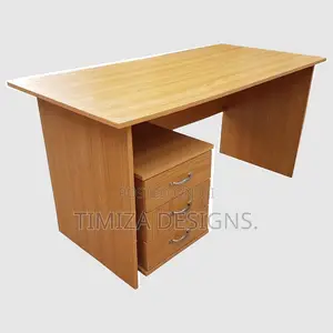 Brown Office Table with 3 Drawers