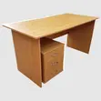 Brown Office Table with 3 Drawers - 2