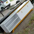 Rectangular Brown TV Stand with 2 Shelves - Modern Tempered Glass - 2