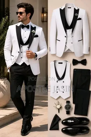 La Bridegroom White Tuxedo Suit