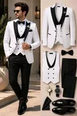 La Bridegroom White Tuxedo Suit - 1