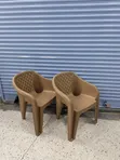 Stackable Outdoor Plastic Chairs - Brown - 1