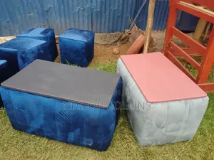 Center Table - Gray with Light Pink Top