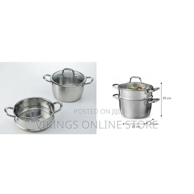 Stainless Steel Steamer Pot Set (22cm) - 1