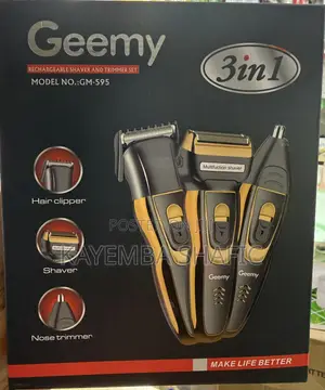 Geemy GM-595 3-in-1 Rechargeable Shaver & Trimmer Kit