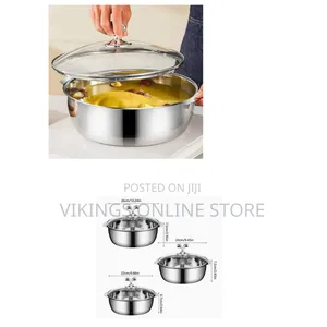 Stainless Steel Hot Pot / Soup Pot with Tempered Glass Lid