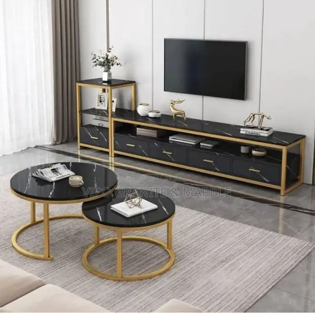 Center Tables with Marble & Granite Tops - 1