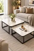 Center Tables with Marble & Granite Tops - 5