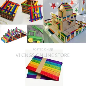 [100 Count] 6-Inch Colored Jumbo Popsicle Sticks for Crafts