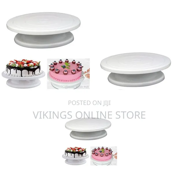 White Plastic Cake Decorating Turntable - 1