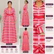 Elegant Red and White Striped Maxi Shirt Dress - 2