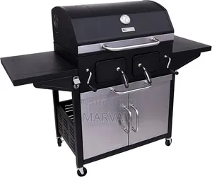 Cabinet-Style Charcoal Grill, Black