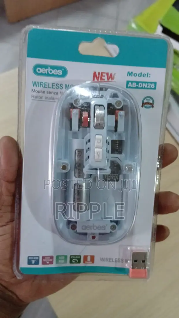 Aerbes Rechargeable Wireless Mouse - Transparent Blue - 1