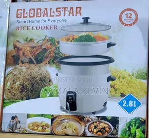 Global Star Electric Rice Cooker with Steam Tray (2L)
