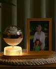 LED Photo Frame Lamp with Illuminated Flower Globe - 4