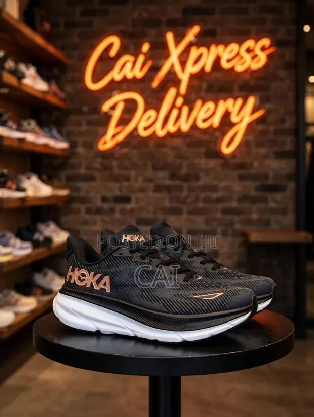 Hoka Clifton 9 Running Shoes - Black / Rose Gold - 1