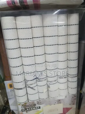 Woven PVC/Vinyl Kitchen & Dining Table Mats (White)