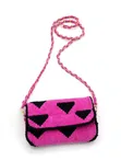 Pink and Black Handmade Crossing Bag - 1