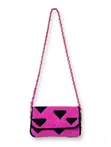Pink and Black Handmade Crossing Bag - 2