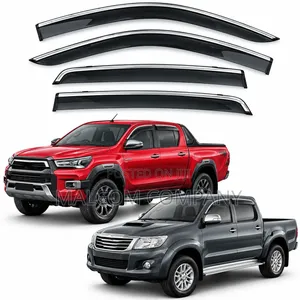 Toyota Hilux Window Visors - 4 Piece Black Set