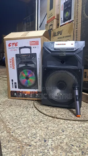 CTC 12 Inch Rechargeable Speaker with Wireless Microphone