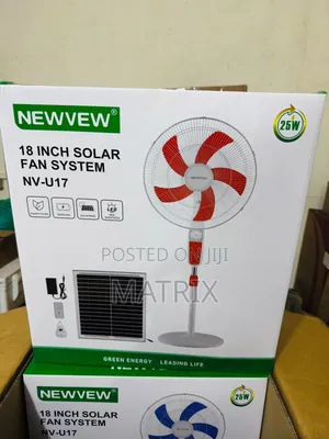 3Q Rechargeable Stand Fan with Solar Panel & Light