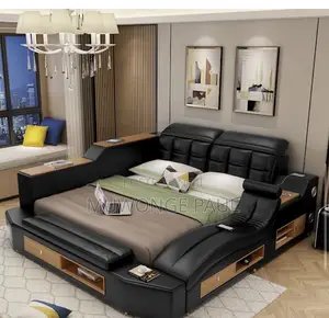 Smart Music Leather Bed with Storage