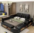 Smart Music Leather Bed with Storage - 1