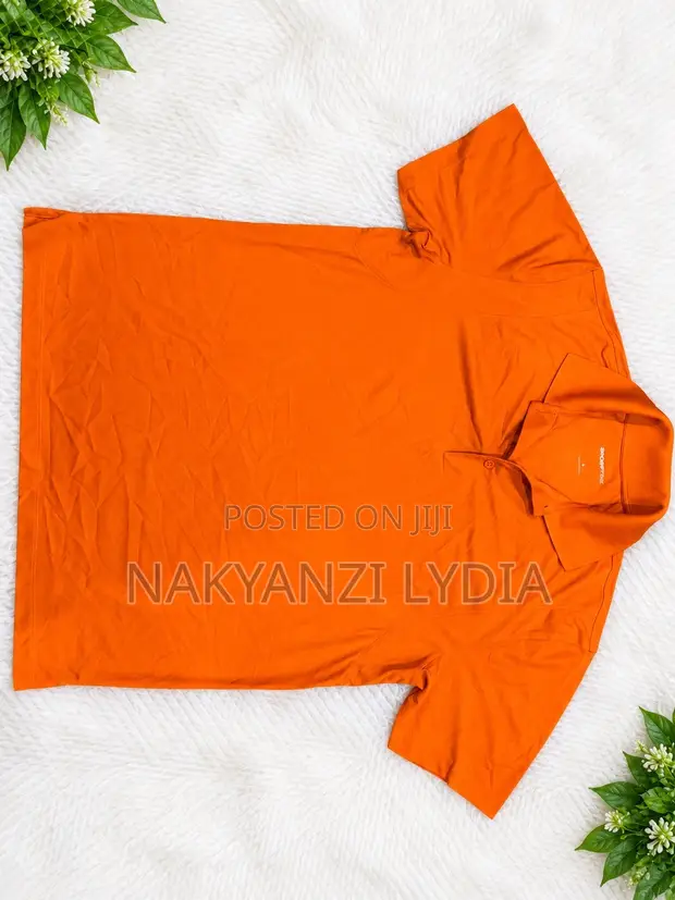 Men's Orange Synthetic Gym/Casual Shirt - XL - 1