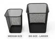 Office Waste Bin - Square Steel Black - 1