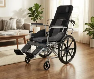 Adult Reclining Wheelchair with Brakes and Pot