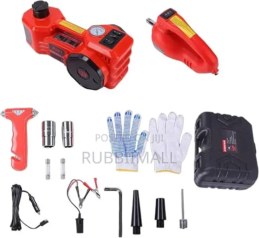 5-Ton 12V DC Electric Hydraulic Car Jack and Impact Wrench Kit - 1