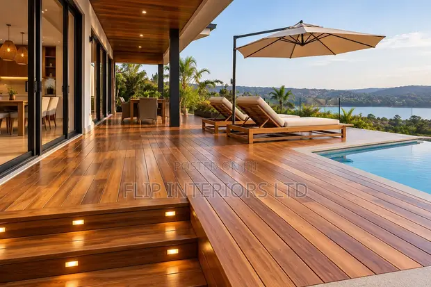 Premium Teak Wood Decking Installation by Flip Interiors Ltd. - 1